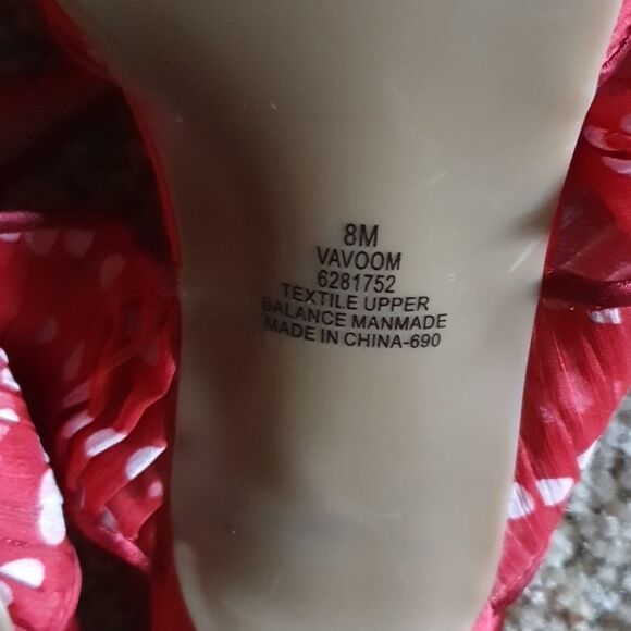 Vtg Retro Impo Red Polda Dot Bow Heels sz 8 - Picture 6 of 6